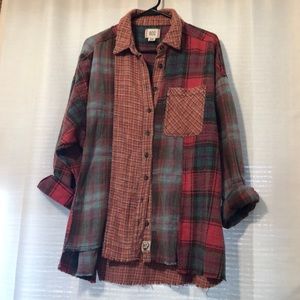URBAN OUTFITTERS BDG ROBBIE SPICED FLANNEL BUTTON DOWN SHIRT